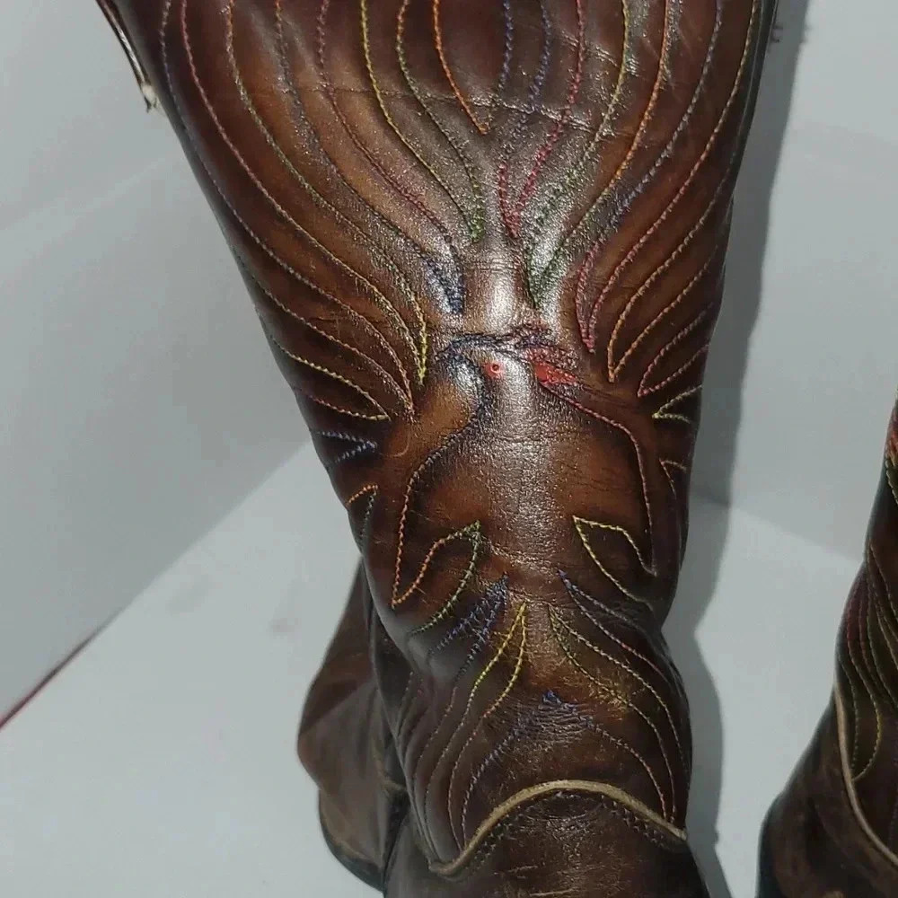 Vintage Rainbow Eagle Cowboy Boots Men's Size 9.5 EE Western Boots - Picture 16 of 16